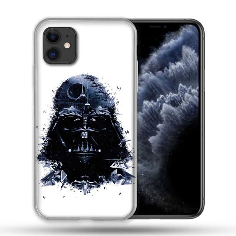 Coque Compatible Magsafe Pour Apple Iphone 11 (6,1) Star Wars - Dark Vador Blanc