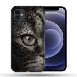 Coque Compatible Magsafe Pour Apple Iphone 12 / 12 Pro Animal Chat Gris