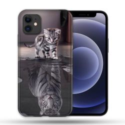 Coque Compatible Magsafe Pour Apple Iphone 12 / 12 Pro Animal Chat Reflet