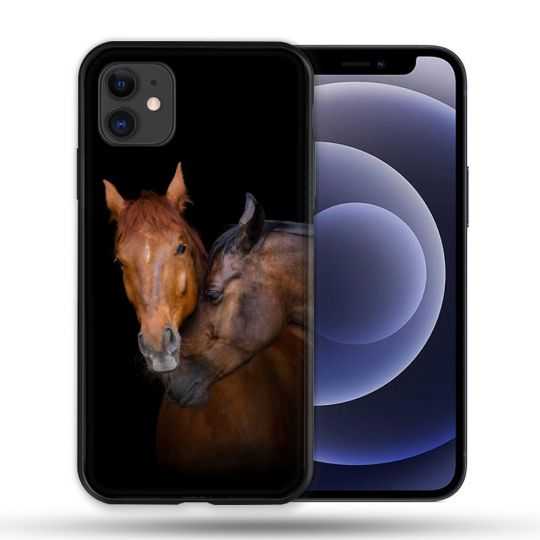 Coque Compatible Magsafe Pour Apple Iphone 12 / 12 Pro Animal Cheval Marron