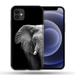 Coque Compatible Magsafe Pour Apple Iphone 12 / 12 Pro Animal Elephant Noir