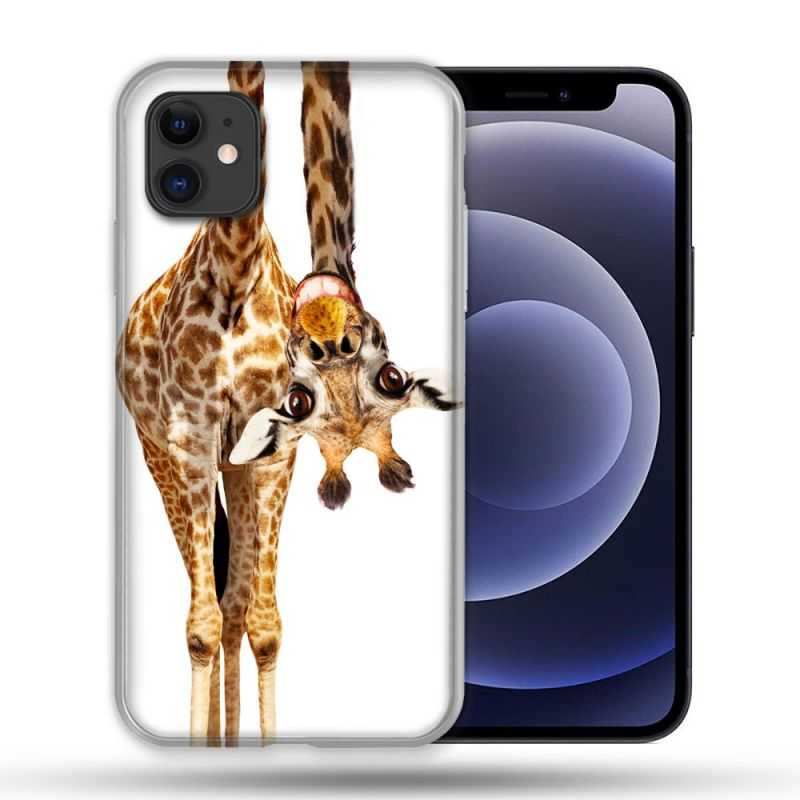 Coque Compatible Magsafe Pour Apple Iphone 12 / 12 Pro Animal Girafe Blanche