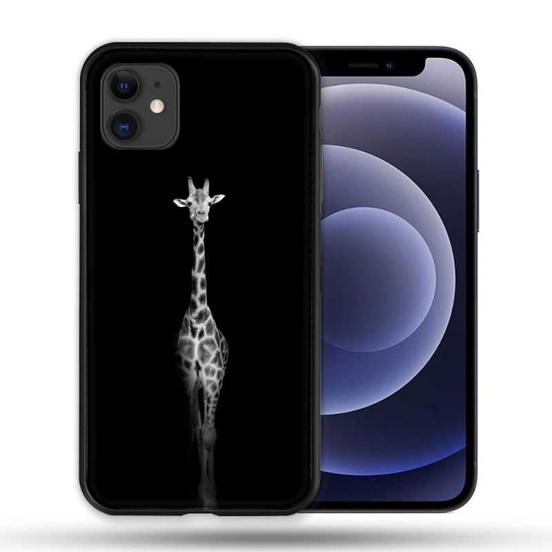 Coque Compatible Magsafe Pour Apple Iphone 12 / 12 Pro Animal Girafe Noire
