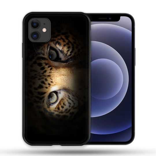 Coque Compatible Magsafe Pour Apple Iphone 12 / 12 Pro Animal Leopard Yeux