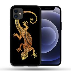 Coque Compatible Magsafe Pour Apple Iphone 12 / 12 Pro Animal Lezard Noir