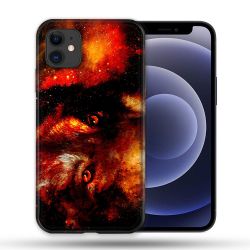 Coque Compatible Magsafe Pour Apple Iphone 12 / 12 Pro Animal Loup Espace