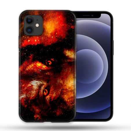 Coque Compatible Magsafe Pour Apple Iphone 12 / 12 Pro Animal Loup Espace