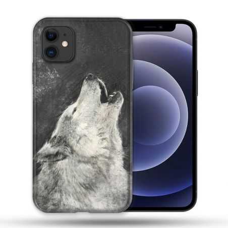 Coque Compatible Magsafe Pour Apple Iphone 12 / 12 Pro Animal Loup Hurlement