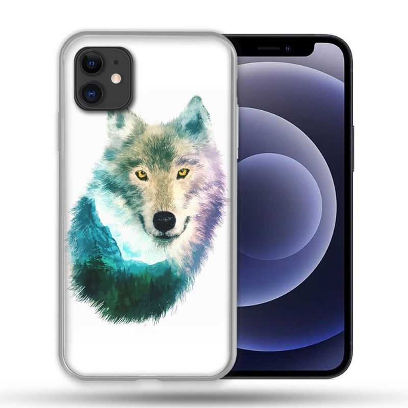 Coque Compatible Magsafe Pour Apple Iphone 12 / 12 Pro Animal Loup Montagne