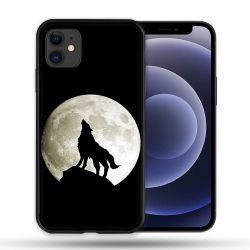 Coque Compatible Magsafe Pour Apple Iphone 12 / 12 Pro Animal Loup Noir