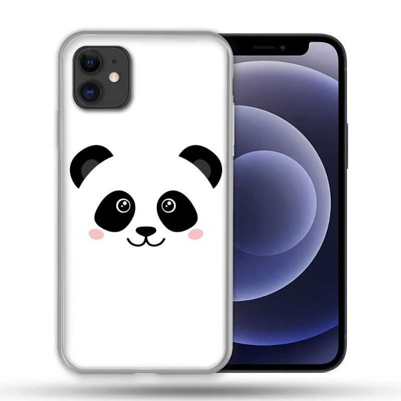 Coque Compatible Magsafe Pour Apple Iphone 12 / 12 Pro Animal Panda Blanc