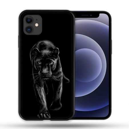 Coque Compatible Magsafe Pour Apple Iphone 12 / 12 Pro Animal Panthère Noire