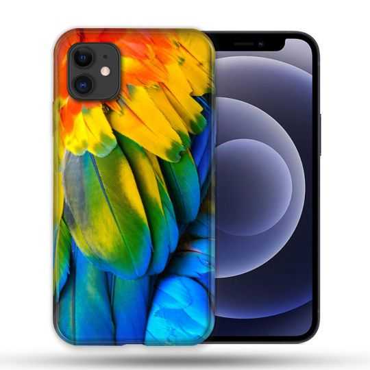 Coque Compatible Magsafe Pour Apple Iphone 12 / 12 Pro Animal Perroquet Plume