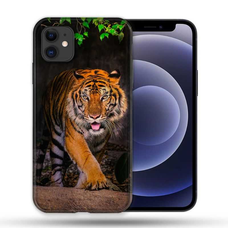 Coque Compatible Magsafe Pour Apple Iphone 12 / 12 Pro Animal Tigre Jungle