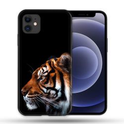 Coque Compatible Magsafe Pour Apple Iphone 12 / 12 Pro Animal Tigre Noir