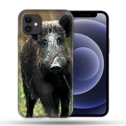 Coque Compatible Magsafe Pour Apple Iphone 12 / 12 Pro Chasse Sanglier bois
