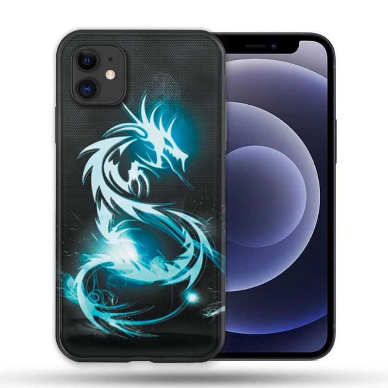Coque Compatible Magsafe Pour Apple Iphone 12 / 12 Pro Fantastique Dragon Bleu