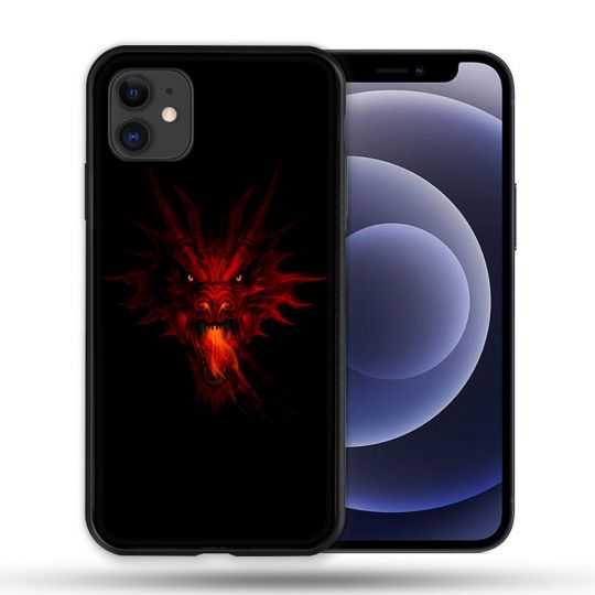 Coque Compatible Magsafe Pour Apple Iphone 12 / 12 Pro Fantastique Dragon Feu