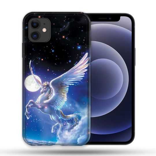 Coque Compatible Magsafe Pour Apple Iphone 12 / 12 Pro Fantastique Licorne Céleste