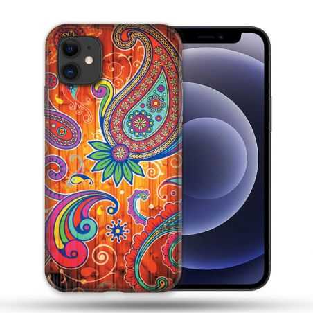 Coque Compatible Magsafe Pour Apple Iphone 12 / 12 Pro Fleur Psychedelic