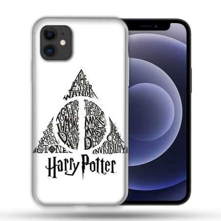 Coque Compatible Magsafe Pour Apple Iphone 12 / 12 Pro Harry Potter Hollows triangle Blanc