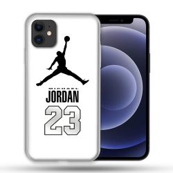 Coque Compatible Magsafe Pour Apple Iphone 12 / 12 Pro Jordan 23 Blanc