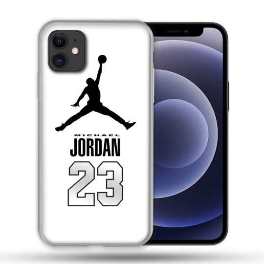 Coque Compatible Magsafe Pour Apple Iphone 12 / 12 Pro Jordan 23 Blanc
