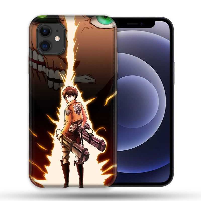 Coque Compatible Magsafe Pour Apple Iphone 12 / 12 Pro Manga Attaque Titans Eren Eclair