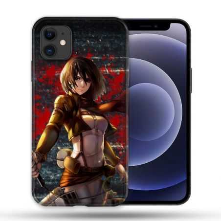 Coque Compatible Magsafe Pour Apple Iphone 12 / 12 Pro Manga Attaque Titans Mikasa