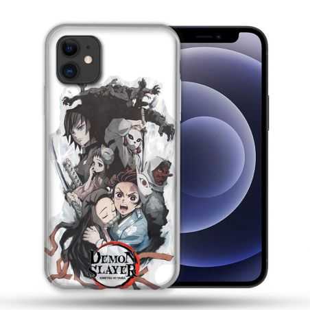 Coque Compatible Magsafe Pour Apple Iphone 12 / 12 Pro Manga Demon Slayer Blanc