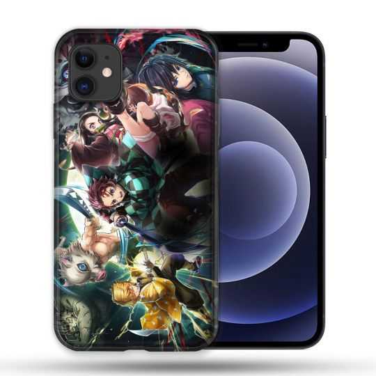 Coque Compatible Magsafe Pour Apple Iphone 12 / 12 Pro Manga Demon Slayer Groupe