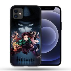 Coque Compatible Magsafe Pour Apple Iphone 12 / 12 Pro Manga Demon Slayer Noir