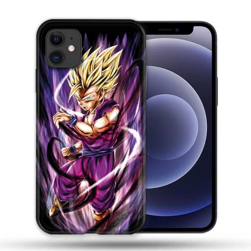 Coque Compatible Magsafe Pour Apple Iphone 12 / 12 Pro Manga Dragon Ball Sangohan Violet