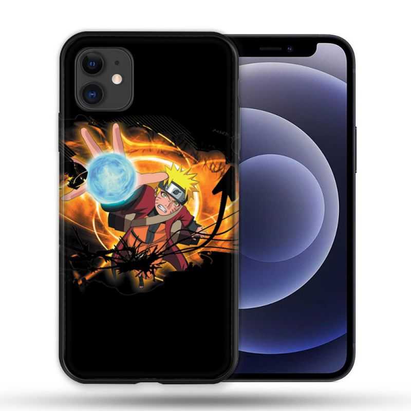 Coque Compatible Magsafe Pour Apple Iphone 12 / 12 Pro Manga Naruto Noir