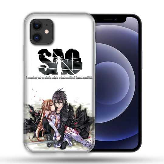 Coque Compatible Magsafe Pour Apple Iphone 12 / 12 Pro Manga SAO sword Art Online Blanc