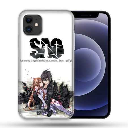 Coque Compatible Magsafe Pour Apple Iphone 12 / 12 Pro Manga SAO sword Art Online Blanc