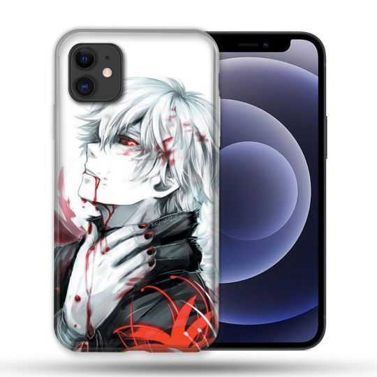 Coque Compatible Magsafe Pour Apple Iphone 12 / 12 Pro Manga Tokyo Ghoul Kaneki Blanc