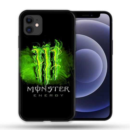 Coque Compatible Magsafe Pour Apple Iphone 12 / 12 Pro Monster Energy Vert