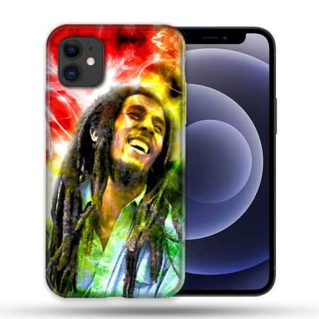 Coque Compatible Magsafe Pour Apple Iphone 12 / 12 Pro Musique Bob Marley Color