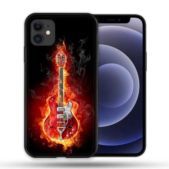 Coque Compatible Magsafe Pour Apple Iphone 12 / 12 Pro Musique Guitare Electrique