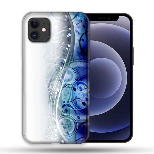 Coque Compatible Magsafe Pour Apple Iphone 12 / 12 Pro Musique Partition Vague