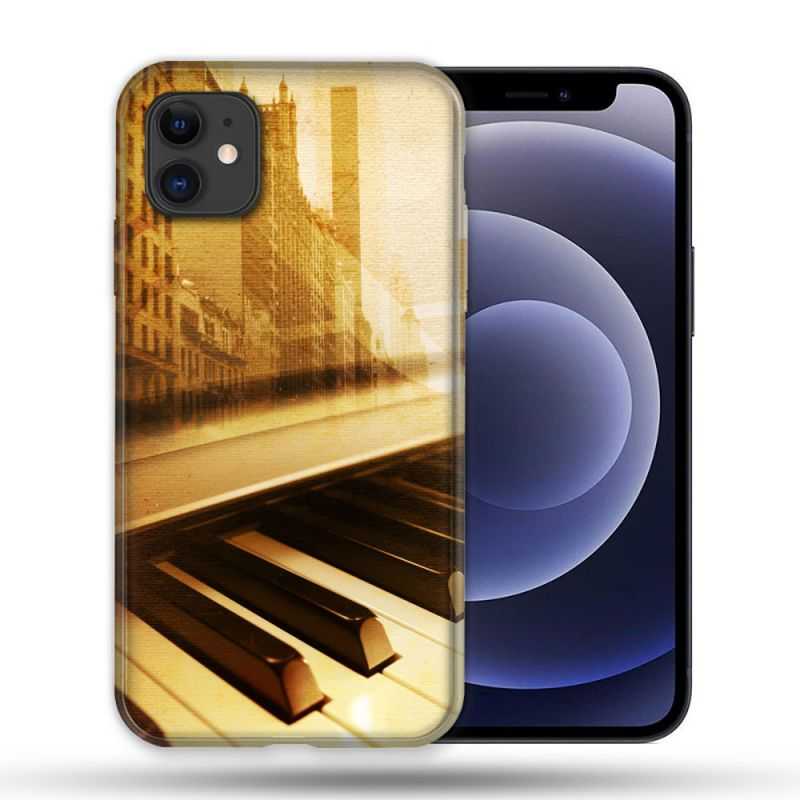 Coque Compatible Magsafe Pour Apple Iphone 12 / 12 Pro Musique Piano Retro