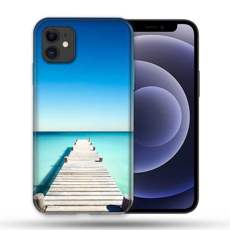 Coque Compatible Magsafe Pour Apple Iphone 12 / 12 Pro Nature Pont Mer