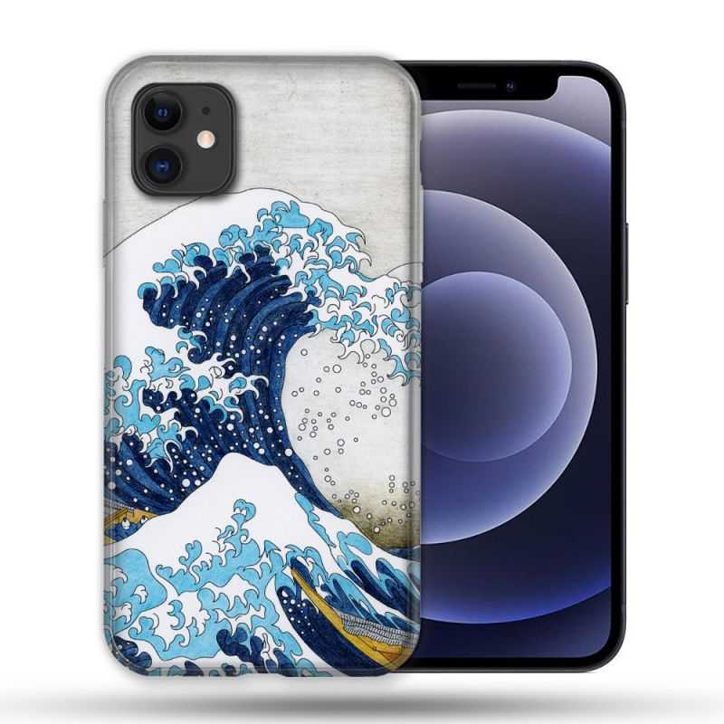 Coque Compatible Magsafe Pour Apple Iphone 12 / 12 Pro Peinture La Grande Vague