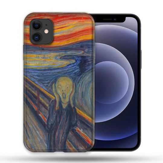 Coque Compatible Magsafe Pour Apple Iphone 12 / 12 Pro Peinture Le Cri