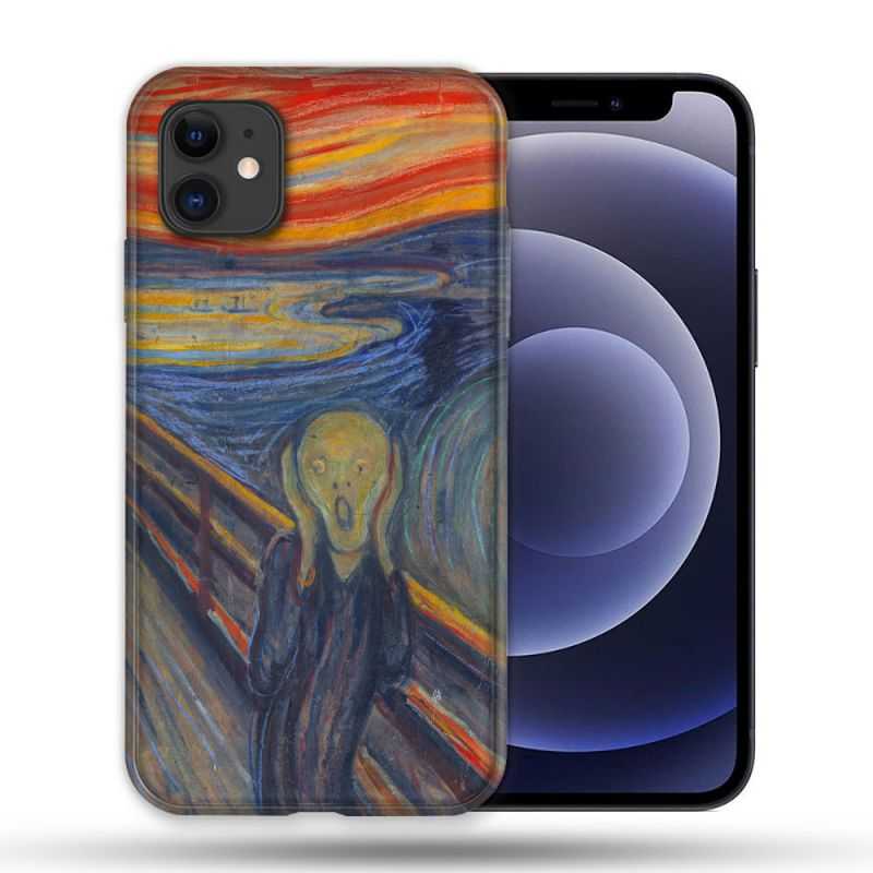 Coque Compatible Magsafe Pour Apple Iphone 12 / 12 Pro Peinture Le Cri