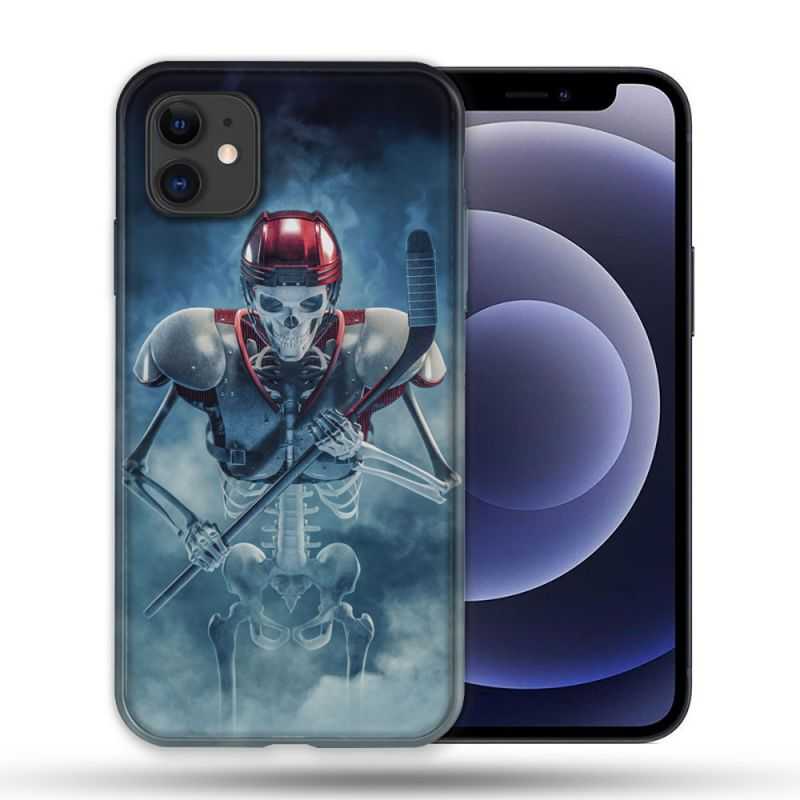 Coque Compatible Magsafe Pour Apple Iphone 12 / 12 Pro Sport Hockey Squelette