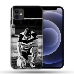 Coque Compatible Magsafe Pour Apple Iphone 12 / 12 Pro Sport Rugby Noir Blanc