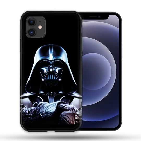 Coque Compatible Magsafe Pour Apple Iphone 12 / 12 Pro Star Wars - Dark Vador Noir