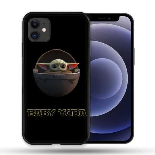 Coque Compatible Magsafe Pour Apple Iphone 12 / 12 Pro Star Wars - Yoda bebe noir